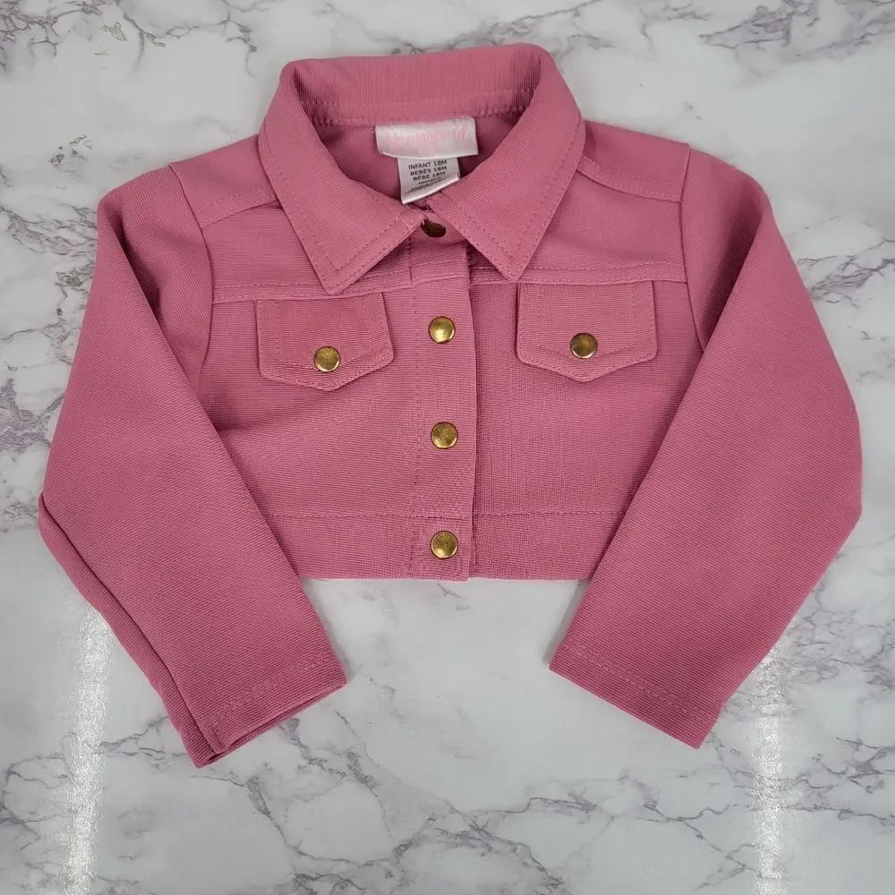 Youngland Pink Y2KβCropped Jacket Girls Infantβ18mo